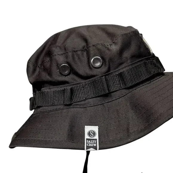 Salty Crew Alpha Tech Black Adjustable Boonie Hot Weather Type II Size 7.5 7 1/2 - Picture 3 of 8